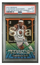 2024-25 Obsidian Shai Gilgeous-alexander Atomic Initials Hot Springs /15 Psa 10