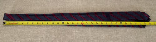 Brioni Blue Red White Striped Italian 100% Silk Men's Dress Neck Tie 61” X 3.5” - Picture 10 of 10