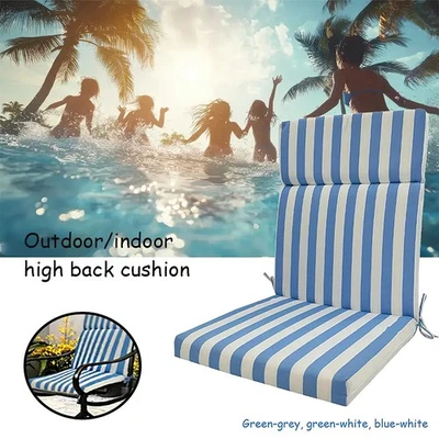 FASHION-HOME-UK Patio Seat Cushions Water Resistant High Back Filled Garden Cushion 107*45*3cm