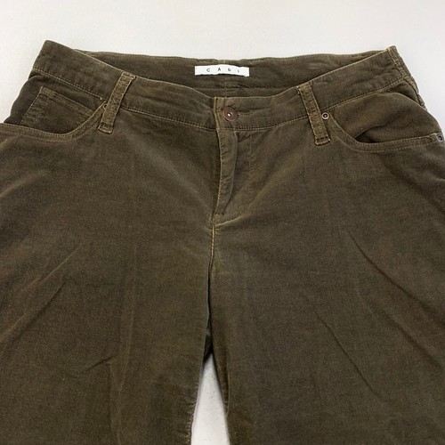 Vintage Cabi Corduroy Wide Leg Pants Womens 4 Brown Mid Rise Semi Cropped Career - Picture 3 of 12