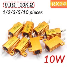 10W Watt High Power Golden Aluminium Load Metal Resistor Wire Wound 0.1-10K ohm