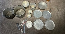 Rare Vintage Aluminum Nesting Camping Mess Set Cooking Pots Pans Plates Japan