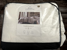 THRESHOLD 5 Pieces TATIANA Comforter Set KING, cream/black NEW