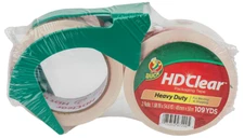 Duck HD Clear Packing Tape with Resuable Dispenser - 2 Rolls, 109 Yards - Heavy