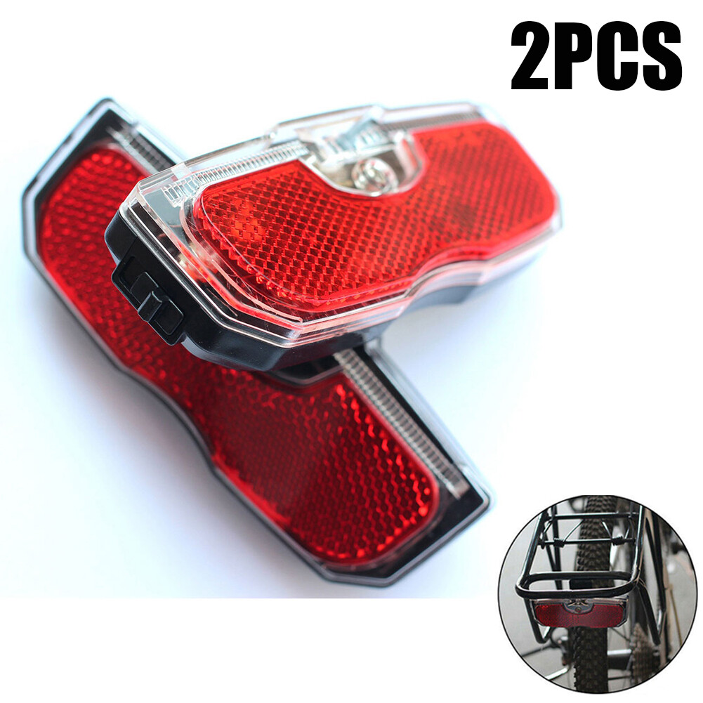 2X Bike Cycling Bicycle Rear Reflector LED Tail Light For Luggage Rack Acces NEW