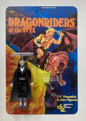 Custom Dragonriders of the Styx Black Wizard Vintage Style 3 3/4 Action Figure