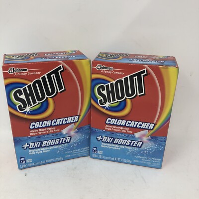 Lot of 2 - Shout Color Catcher Sheets with Oxi Booster, 10 Count DISCONTINUED