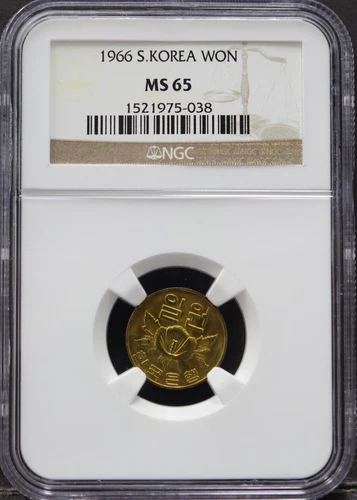 Korea 1966 1Won Coin NGC 65