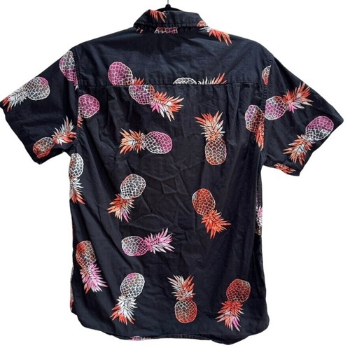 Matix Pineapple Print Button Up Short Sleeve Shirt Tropical Mens Size S - Picture 2 of 9