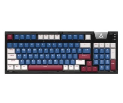 ABKO AKT95 Arc PBT Keycap Compact Gaming Keyboard (Dark Red Linear)
