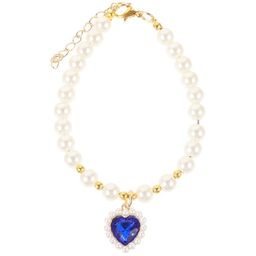 Collana Gemme Perle Artificiali Animali Domestici Collana Collare Regolabile Pet Collare