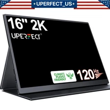 UPERFECT 16.0" 120Hz 2K Ultra Slim HDR Portable Monitor IPS 2560*1600 HDMI USB C