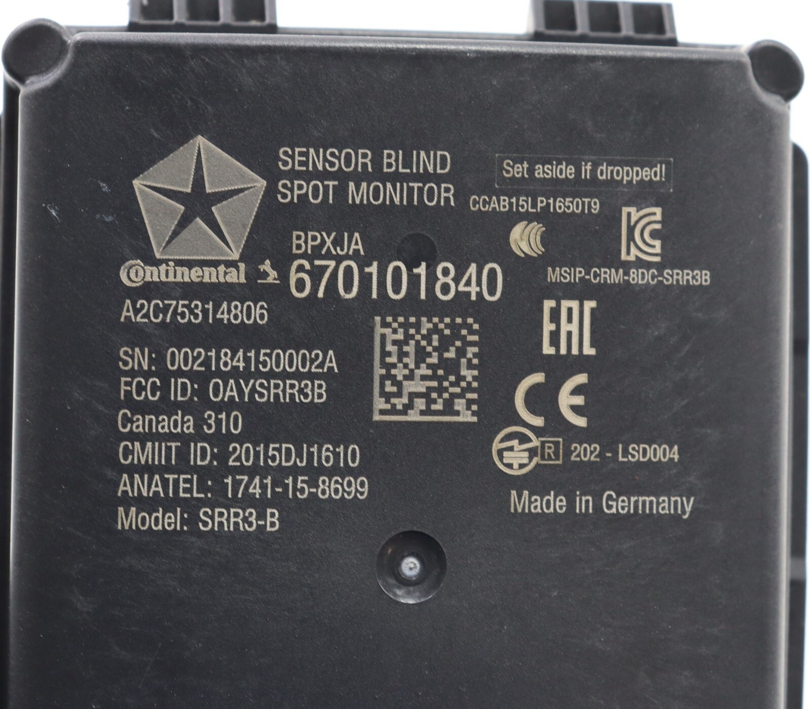 2017 - 2020 MASERATI GHIBLI REAR LEFT SIDE BLIND SPOT RADAR SENSOR MODULE OEM