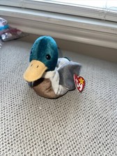 Ty Beanie Baby Jake The Mallard Drake Duck, 1997 Rare Red Stamp Tag Errors