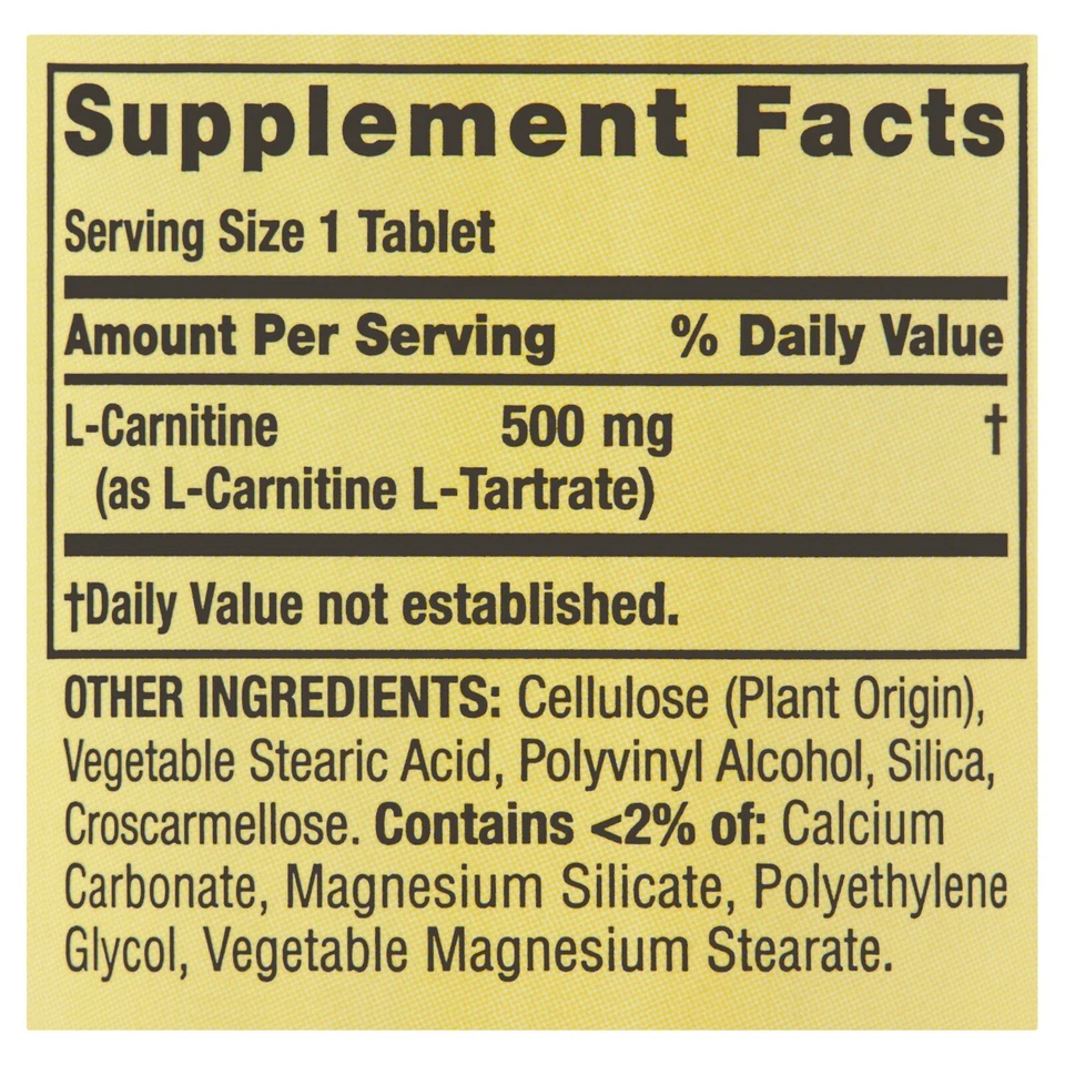 Spring Valley L-Carnitine Capsules, 500 mg, 30 Ct..+ - Image 3 of 4