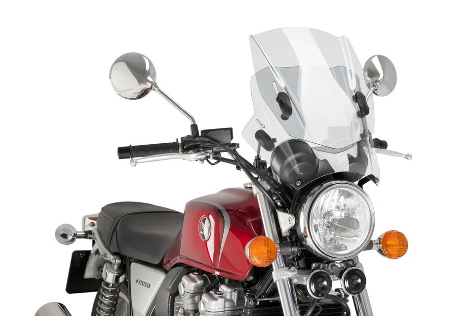 Puig Clear Adjustable Twin Screen Yamaha SR 400 2014-2016 - Image 2 of 4