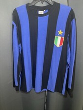 INTER 1971-72 RETRO SOCCER 100 % COTTON LOONG SLEEVE SHIRT MENS SIZE M