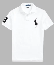 *NWT - POLO RALPH LAUREN Mens Big Pony Custom Slim Fit Polo Shirt -WHITE- S  XXL