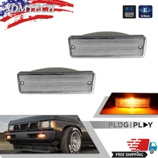 Chrome Clear Lens Front Bumper Signal Lights Lamps Pair Set for 88-97 D21 Pickup