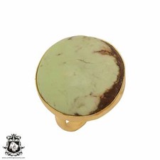 Size 8.5 - Size 10 Adjustable Gaspeite 24K Gold Plated Ring GPR712