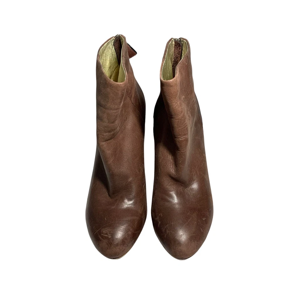 Elaine Turner Womens Skylar Wedge Bootie Brown Zip Up Back Platform Size 8.5 - Image 3 of 4