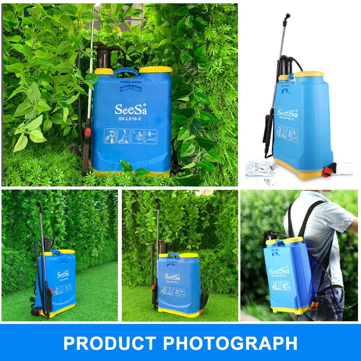 SeeSa 16L Backpack Water Sprayer Garden Farm Pressure Chemical Spray