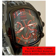 45mm Black Label | LUPAH | Black MOP Dial & Bracelet | VD53 Chrono Invicta Watch