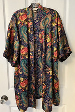 Inner Most Multicolored Floral, Paisley Robe Vintage 90  s Size Large