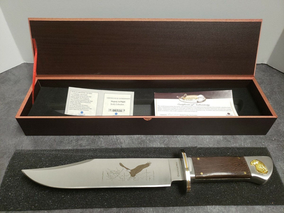 American Mint Majesty In Flight Bald Eagle Bowie Knife Bald Eagle
