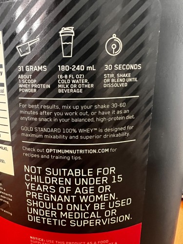 OPTIMUM NUTRITION ON GOLD STANDARD 2LB WHEY PROTEIN CONCENTRATE ISOLATE WPI WPC - Picture 3 of 3