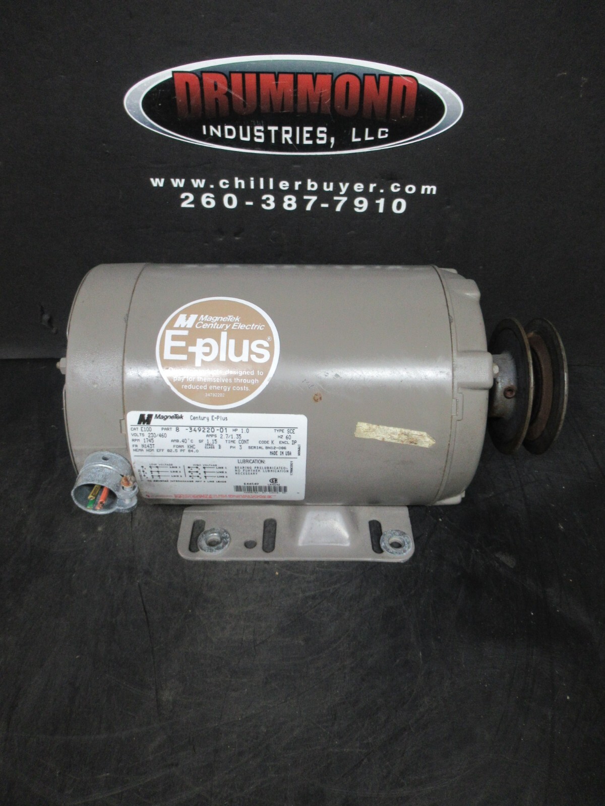 CENTURY EPLUS E100 834922001 1 HP 2.7 AMP 460 VOLT 1745 RPM ENCL DP eBay