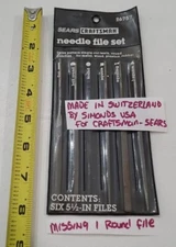 Sears Craftsman Needle File Set Jewelers #6757 Switzerland made Simonds Vintage