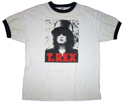 Vtg T. REX - THE SLIDER Ringer Tee T-Shirt X-LARGE Bolan *Spotting