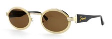Vintage GIVENCHY 897 01 000 49mm Gold Black Oval Sunglasses France