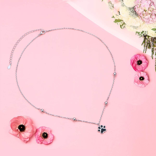 Valentines Day Gifts for Her 925 Sterling Silver Dainty Star Moon Paw Print Pend - 第 6/7 張圖片