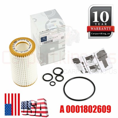 New Fit For Mercedes Benz A 0001802609 oil filter cartridge with o ring