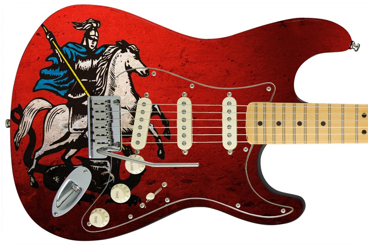 ギター Pladask ReFrom Guitar Skin Axe Wrap Re-skin Bass Reface DIY Saint George