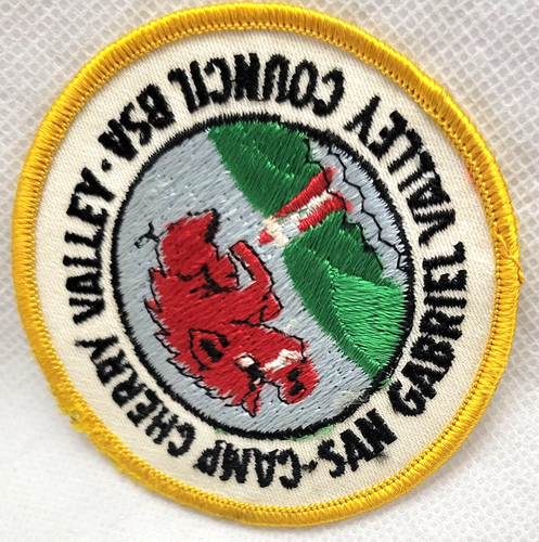 Vintage BSA Cloth Patch Boy Scouts of America Camp Cherry Valley San Gabriel - Picture 4 of 4