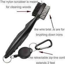 25 pack Golf Club Brush Groove Cleaner with 2 Ft Retractable Zip-line USA