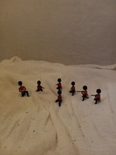 Vintage lot 7 lead British Red Coat soldiers 1 Scout hinged arms , 6 Riflemen