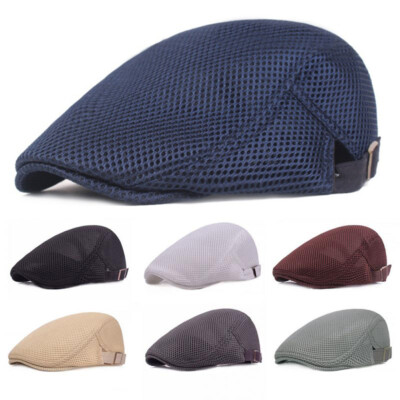 Herren Ivy Hat Duck Mesh Sommer Gatsby Cap Golf Driving Flat Sun Cabbie   