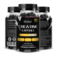 Creatine Monohydrate-Energy&Endurance,Muscle Health,Testosteron Booster-120Caps