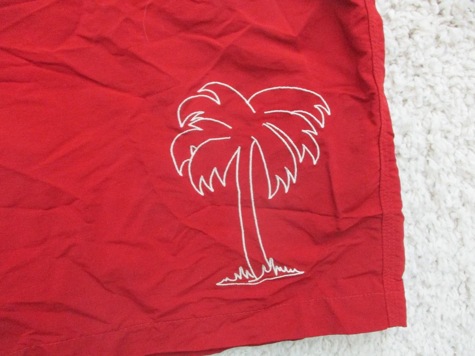 Карибские плавки шорты большие для взрослых красные доска сундуки карманы сетчатая подкладка мужские L - Изображение 3 из 4