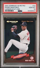 2002 Donruss '00 Retro Pedro Marinez #22 Career Stat Line /107 PSA 10 POP 1
