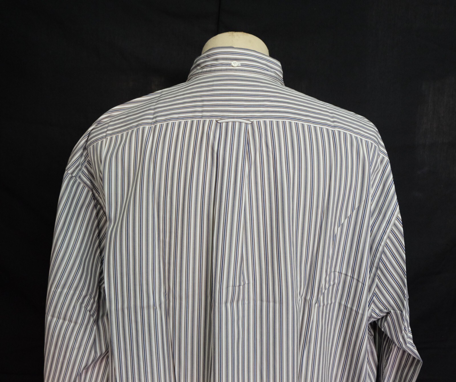 Faconnable Button Down Blue Brown White Striped C… - image 6