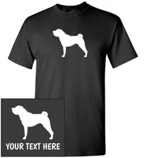 Chinese Shar-Pei Silhouette T-Shirt, Men Women Kids Long Personalized Custom Tee