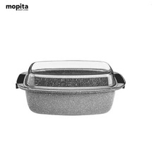 Rostiera Mopita Q.B In Alluminio Pressofuso Induzione Con Coperchio In Vetro