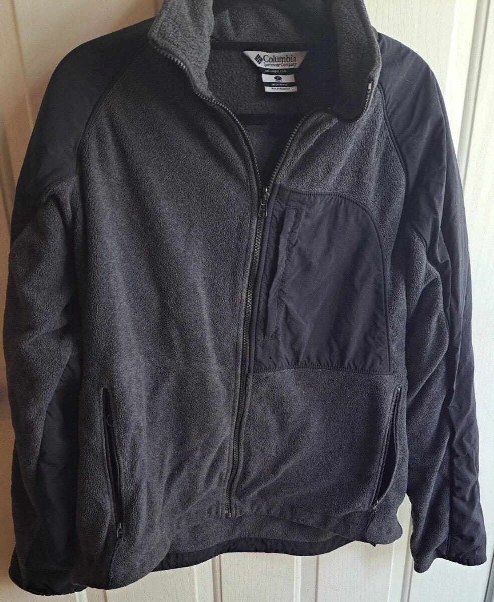 Columbia Mens Large Fleece 1/4 Zip Dark Blue Cotton/Poly Blend