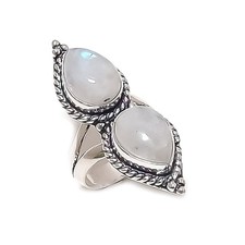 Moonstone Gemstone 925 Sterling Silver Jewelry Ring Size 8 Gift for Her f161