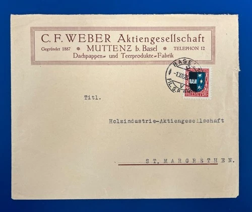 Nice SWITZERLAND 1926 First Day Cover semi-postal Sc#B39 FDC St. Margrethen